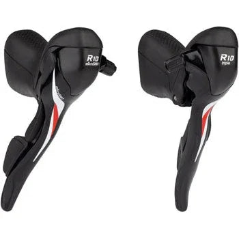 microSHIFT R10 Drop Bar Shift Lever Set - 3 x 10-Speed, Shimano Compatible, Black - Shifters - Bicycle Warehouse