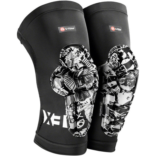 G-Form Pro-X3 Mountain Bike Knee Guards - Black/White - Protective - Bicycle Warehouse