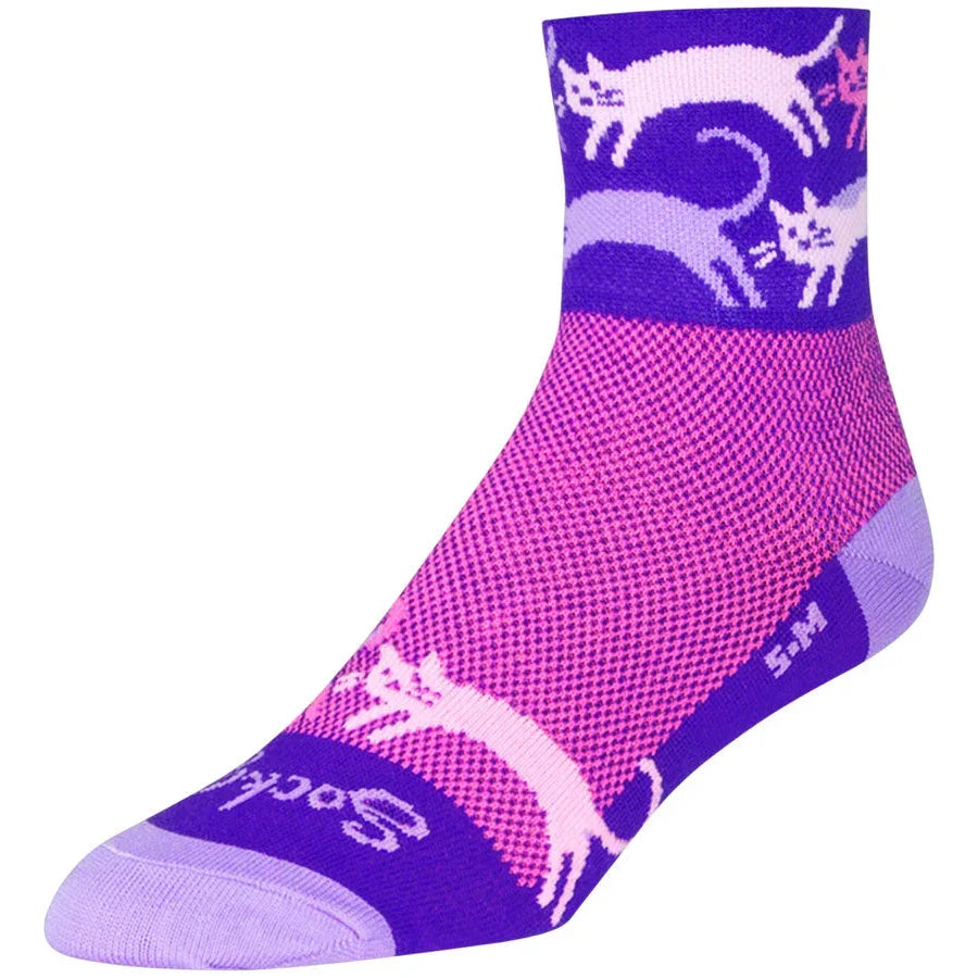 SockGuy Classic Mixtape Bike Socks - Purple - Socks - Bicycle Warehouse