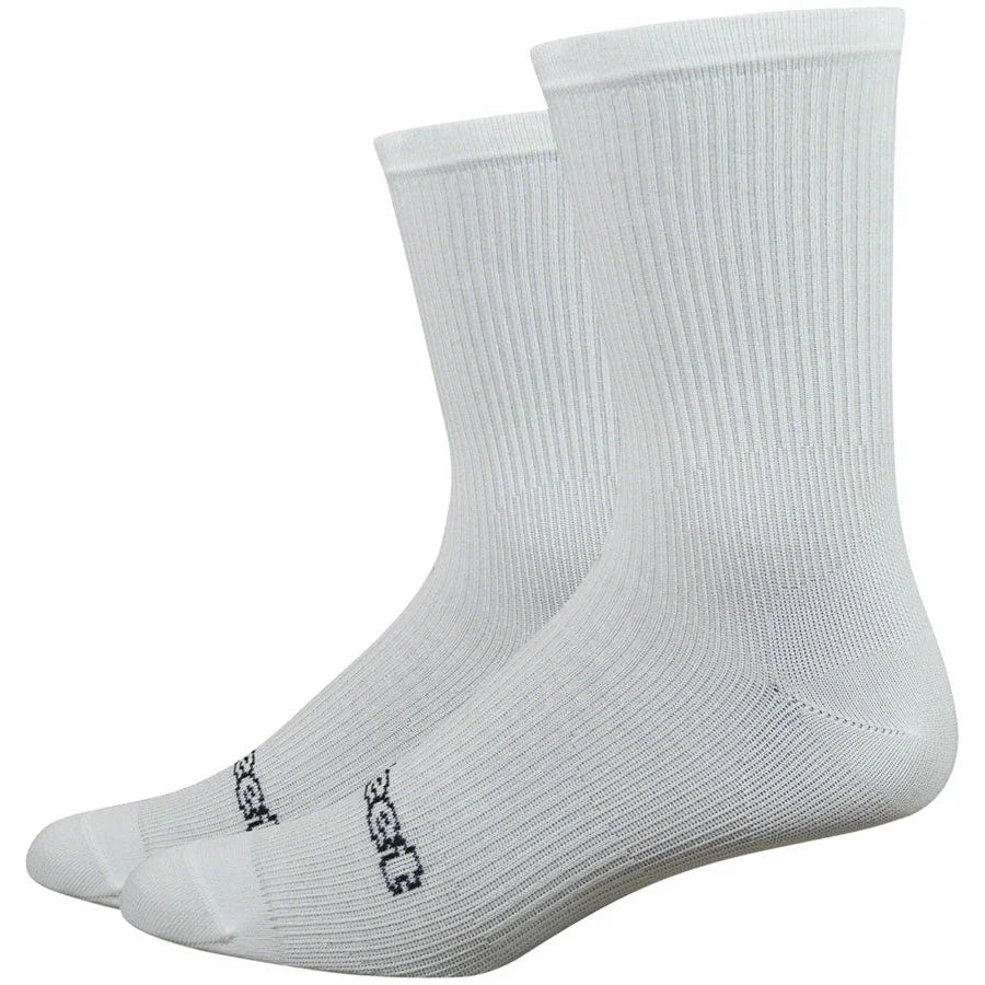 DeFeet Evo Classique Bike Socks - White - Socks - Bicycle Warehouse