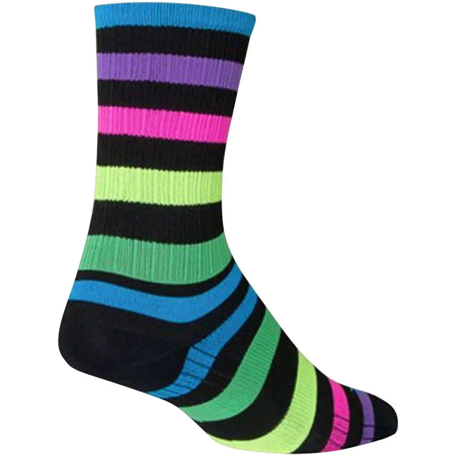 SockGuy SGX Night Bright Bike Socks - Multi-Color - Socks - Bicycle Warehouse