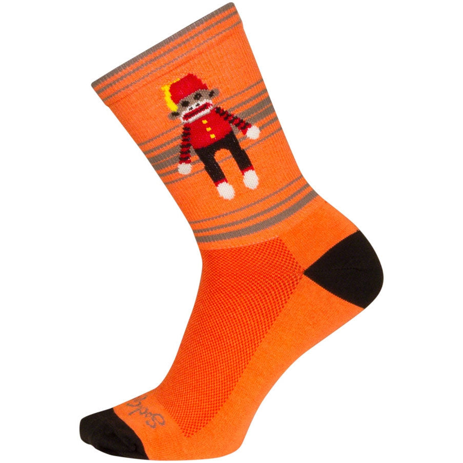 SockGuy Funky Monkey Crew Bike Socks - Orange - Socks - Bicycle Warehouse