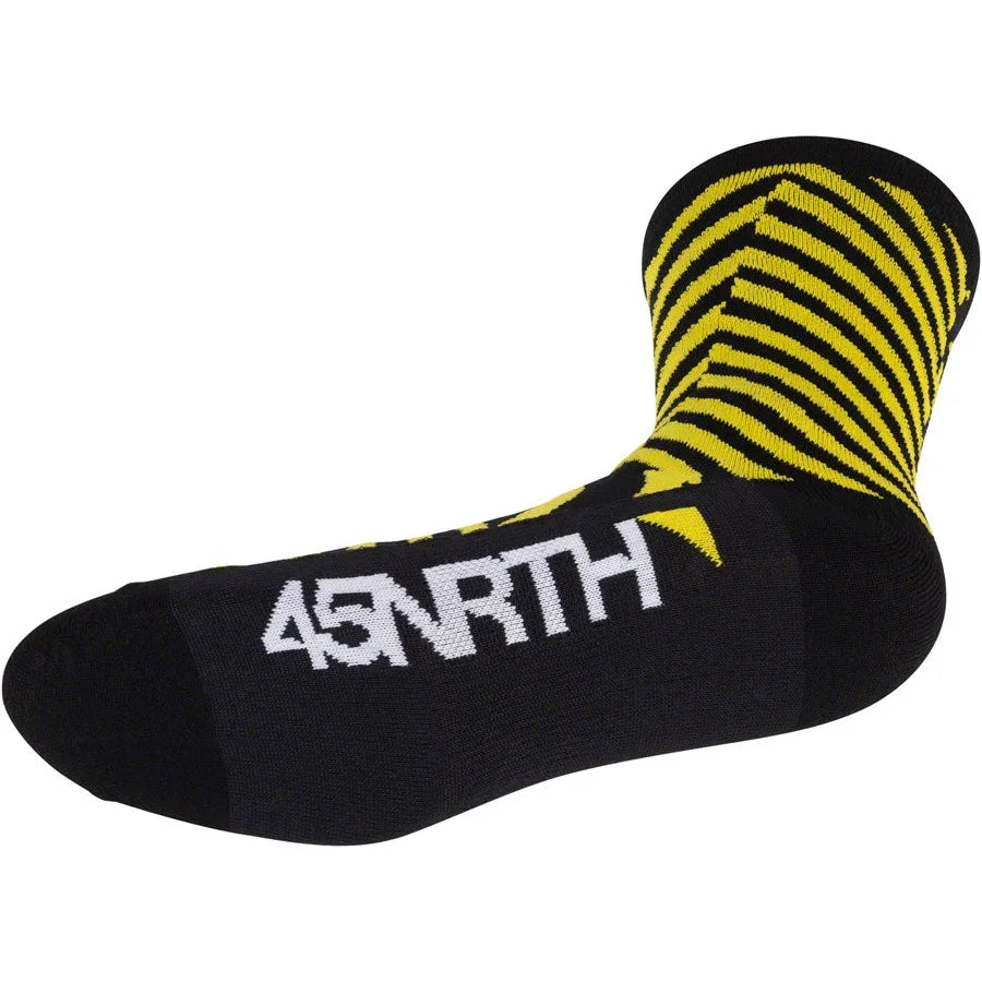 45NRTH Dazzle Lightweight Wool Bike Socks - Yellow - Socks - Bicycle Warehouse
