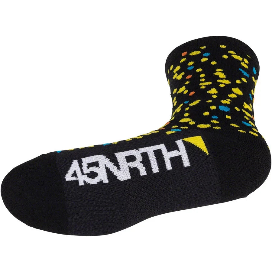45NRTH Speck Lightweight Wool Bike Socks - Black - Socks - Bicycle Warehouse