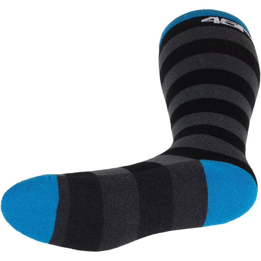 45NRTH Stripe Midweight Knee Wool Bike Socks - Black - Socks - Bicycle Warehouse