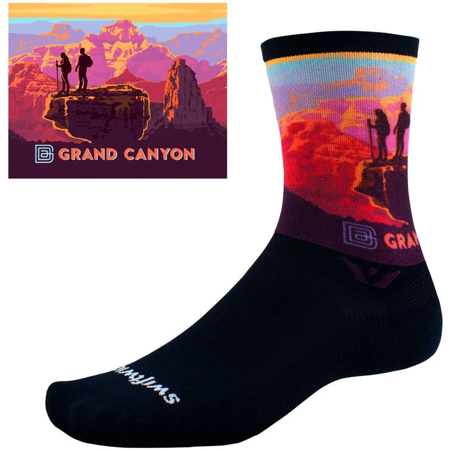 Swiftwick Vision Six Impression National Park Bike Socks - Canyon Lookout - Socks - Bicycle Warehouse