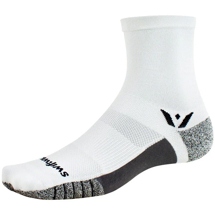 Swiftwick Flite XT Five Bike Socks - White - Socks - Bicycle Warehouse