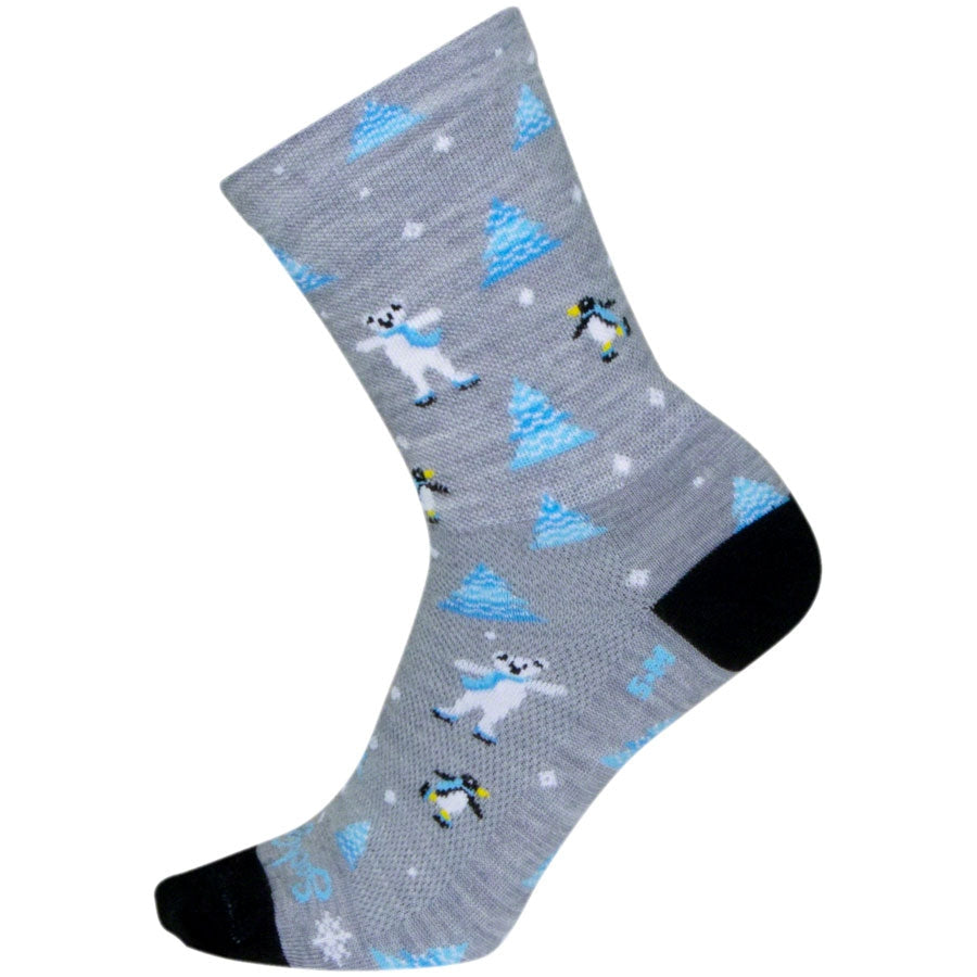 SockGuy Snow Day Wool Bike Socks - Gray - Socks - Bicycle Warehouse