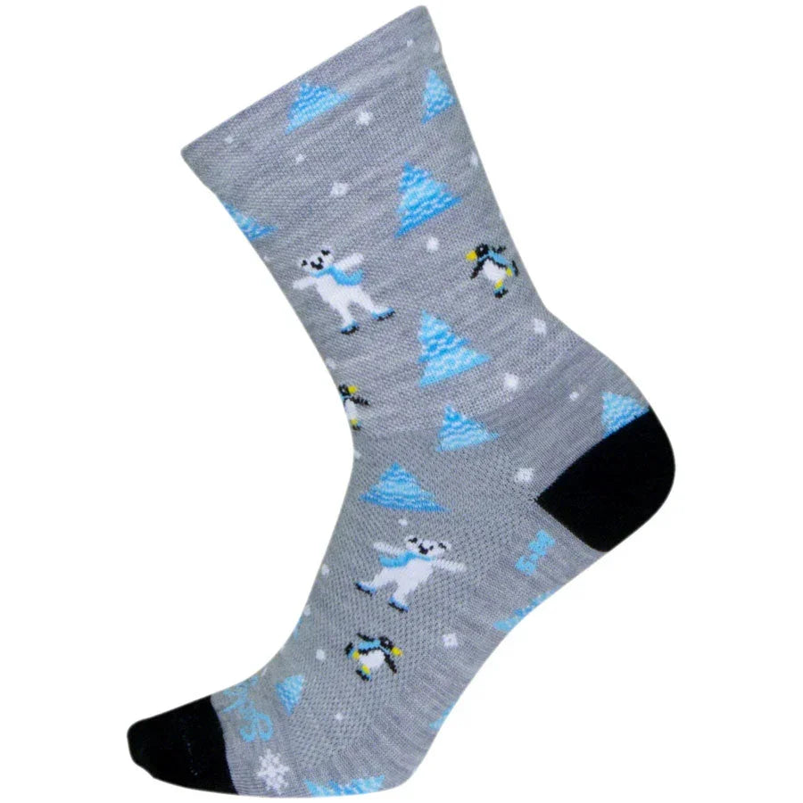 SockGuy Snow Day Wool Bike Socks - Gray - Socks - Bicycle Warehouse