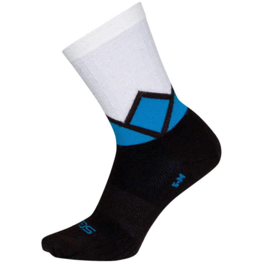 SockGuy Range 2 SGX Wool Bike Socks - White/Black - Socks - Bicycle Warehouse