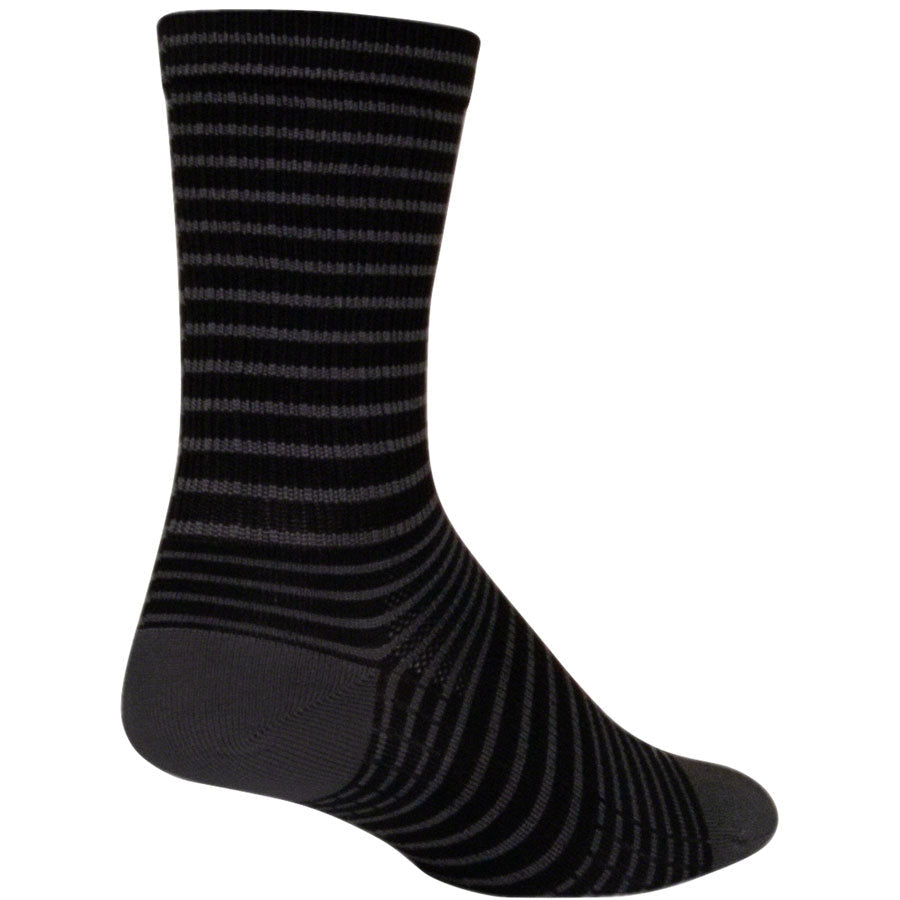 SockGuy SGX Black Stripes Bike Socks - Black - Socks - Bicycle Warehouse
