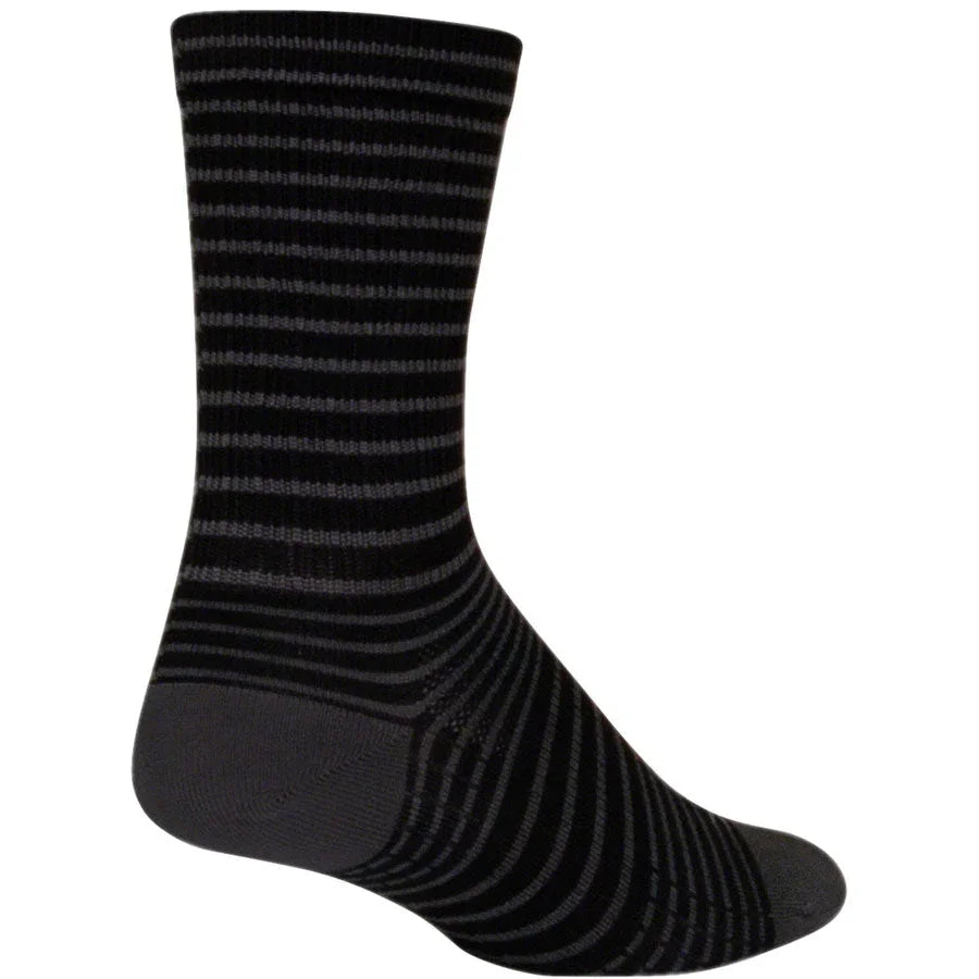 SockGuy SGX Black Stripes Bike Socks - Black - Socks - Bicycle Warehouse