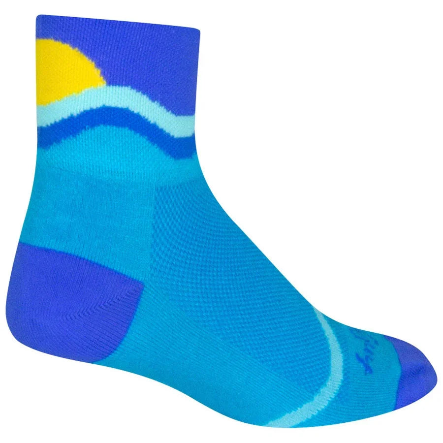 SockGuy Classic Waterworld Bike Socks - Blue - Socks - Bicycle Warehouse