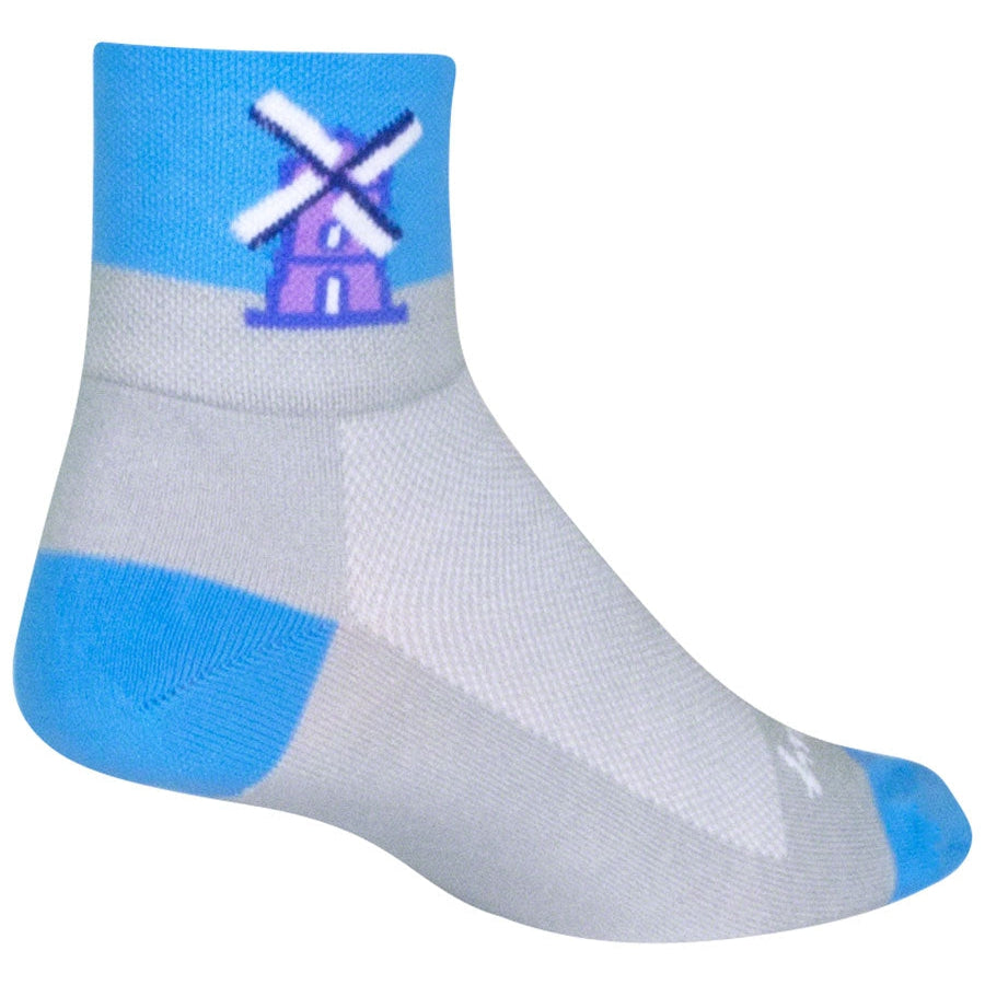 SockGuy Classic Windmills Bike Socks - Gray - Socks - Bicycle Warehouse