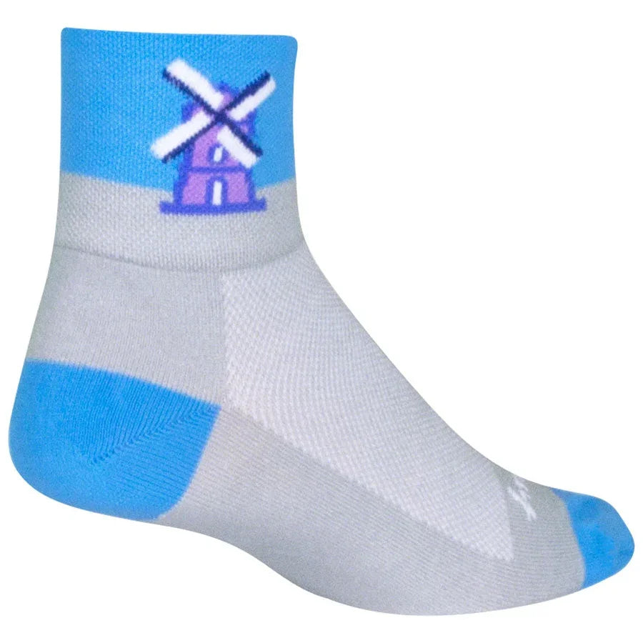 SockGuy Classic Windmills Bike Socks - Gray - Socks - Bicycle Warehouse