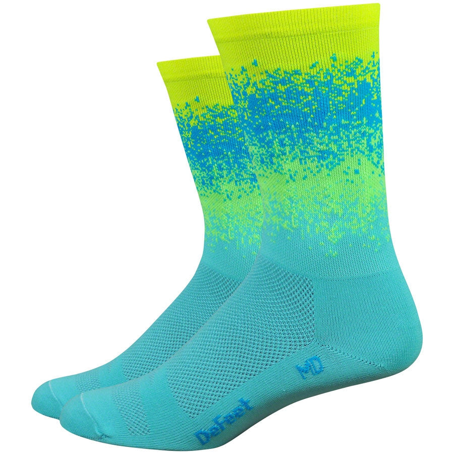 DeFeet Aireator Barnstormer Ombre Bike Socks - Mint Blue - Socks - Bicycle Warehouse