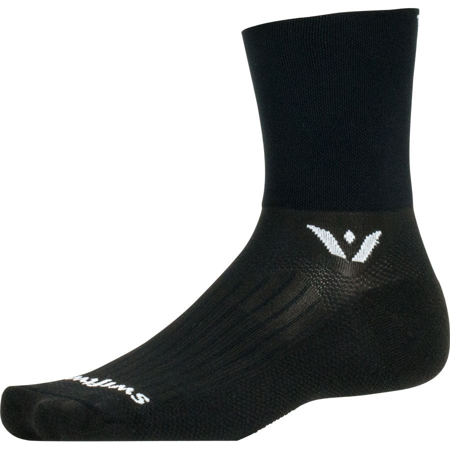 Swiftwick Aspire Four Bike Socks - Black - Socks - Bicycle Warehouse