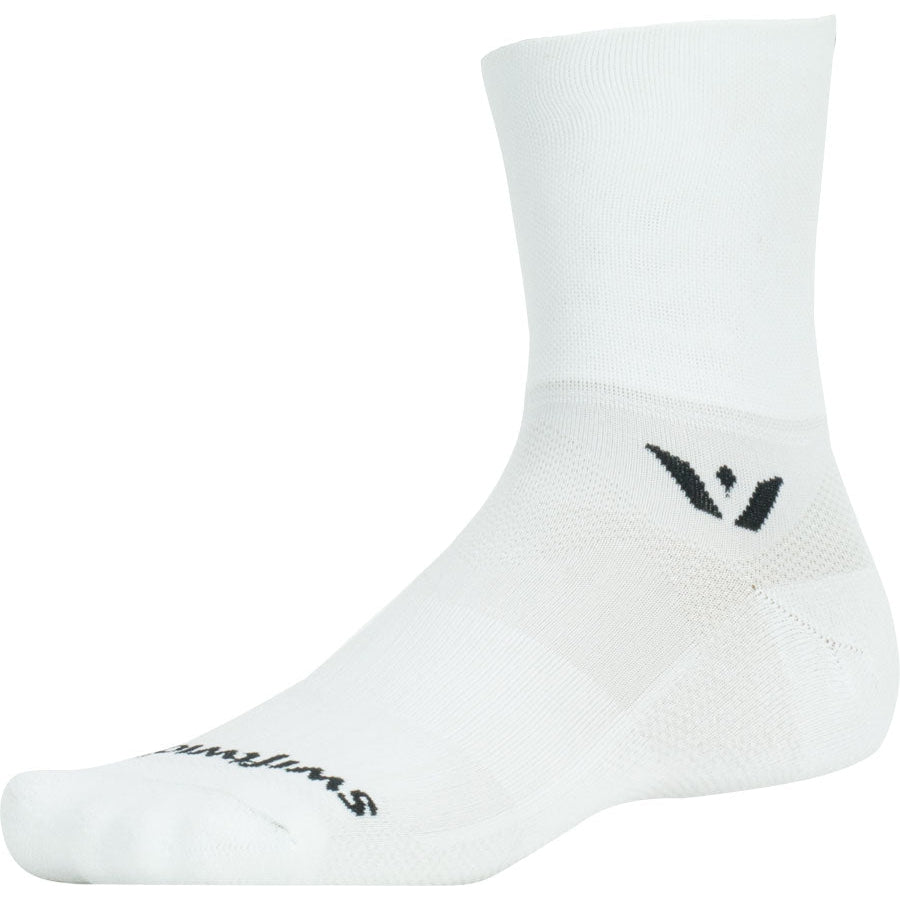 Swiftwick Aspire Four Bike Socks - White - Socks - Bicycle Warehouse