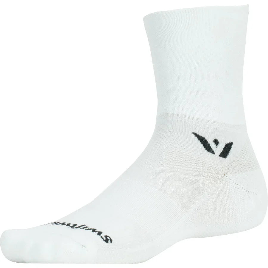 Swiftwick Aspire Four Bike Socks - White - Socks - Bicycle Warehouse