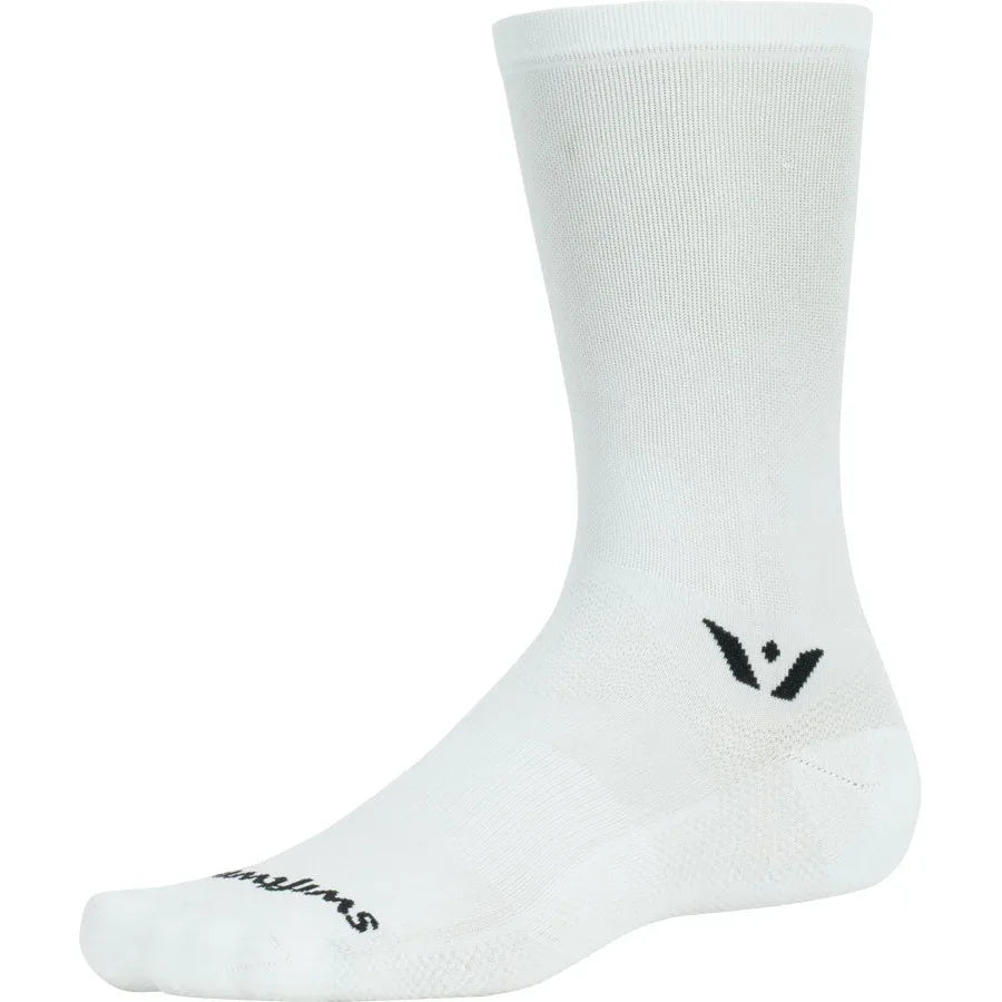 Swiftwick Aspire Seven Bike Socks - White - Socks - Bicycle Warehouse