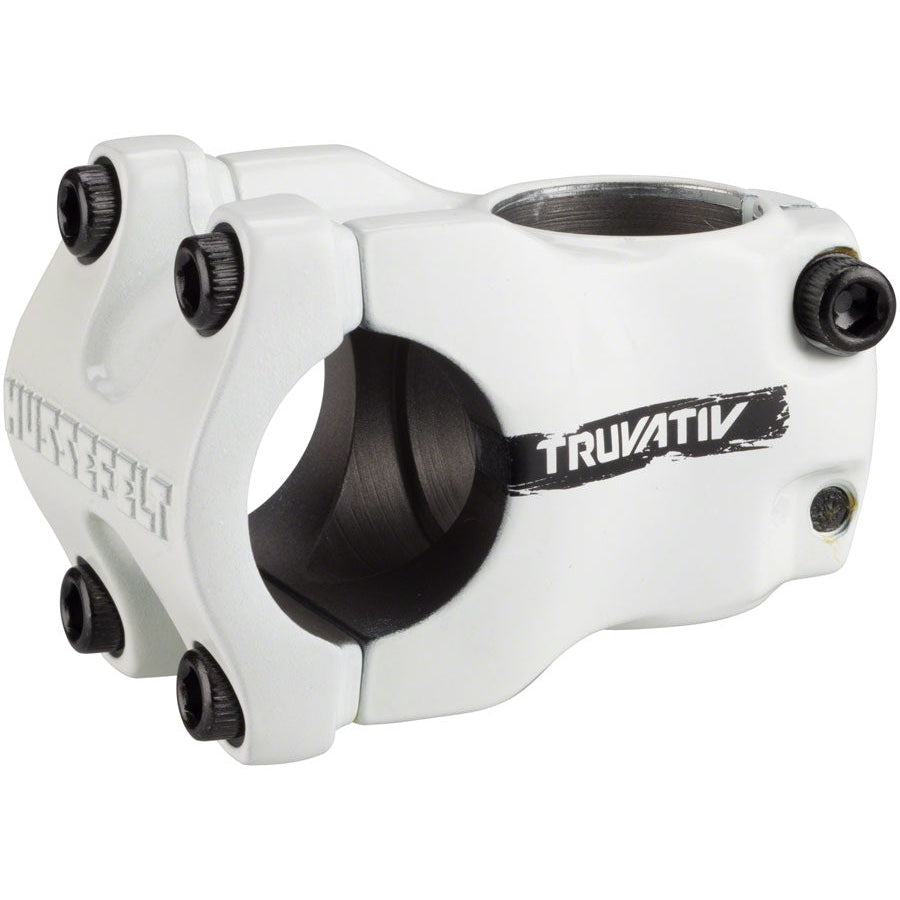 TruVativ Hussefelt Bike Stem - 31.8 Clamp, +/-0, 1 1/8", Aluminum, White - Stems - Bicycle Warehouse