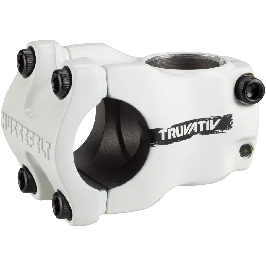 TruVativ Hussefelt Bike Stem - 31.8 Clamp, +/-0, 1 1/8", Aluminum, White - Stems - Bicycle Warehouse
