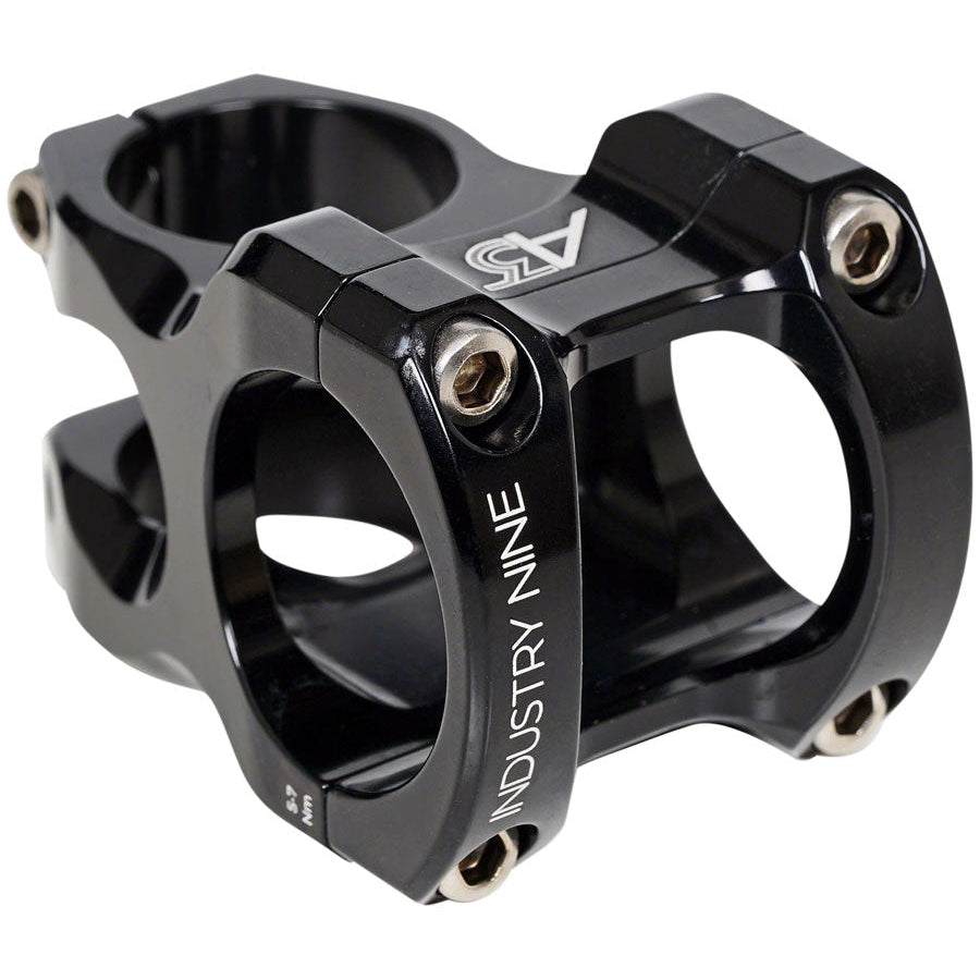 Industry Nine A318 Bike Stem - 31.8mm Clamp, +/-4.4, 1 1/8", Aluminum, Black - Stems - Bicycle Warehouse