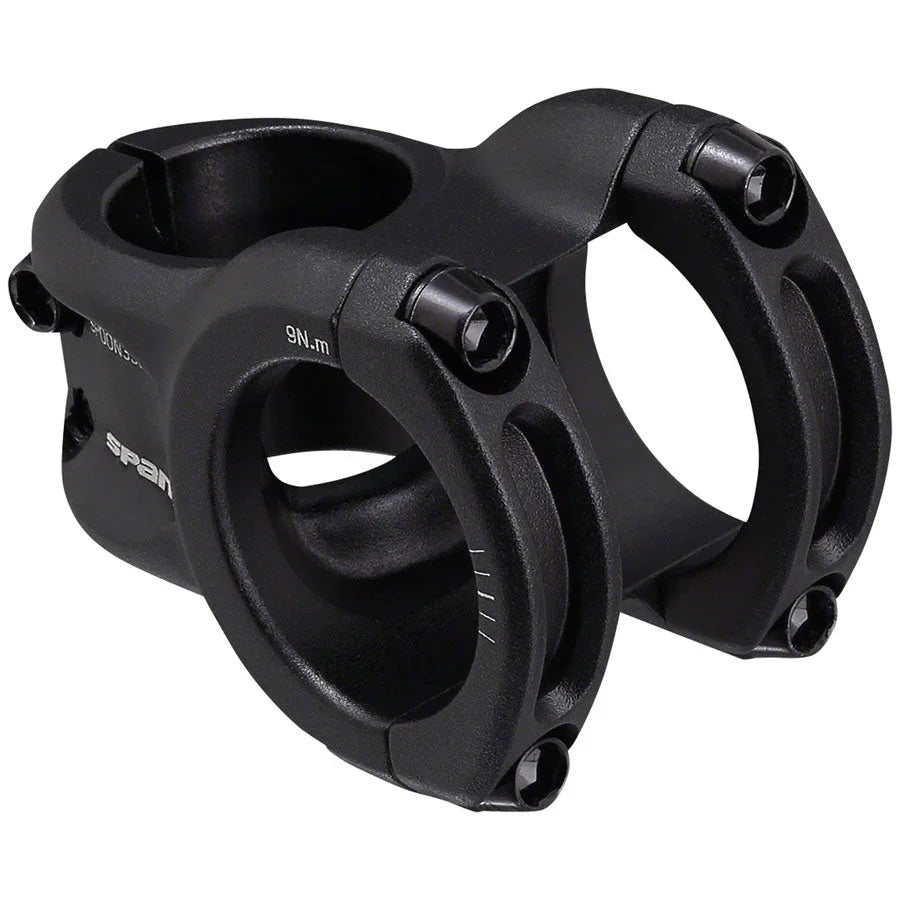 Spank Spoon 350 Bike Stem - 35mm Clamp, +/-0, Black - Stems - Bicycle Warehouse