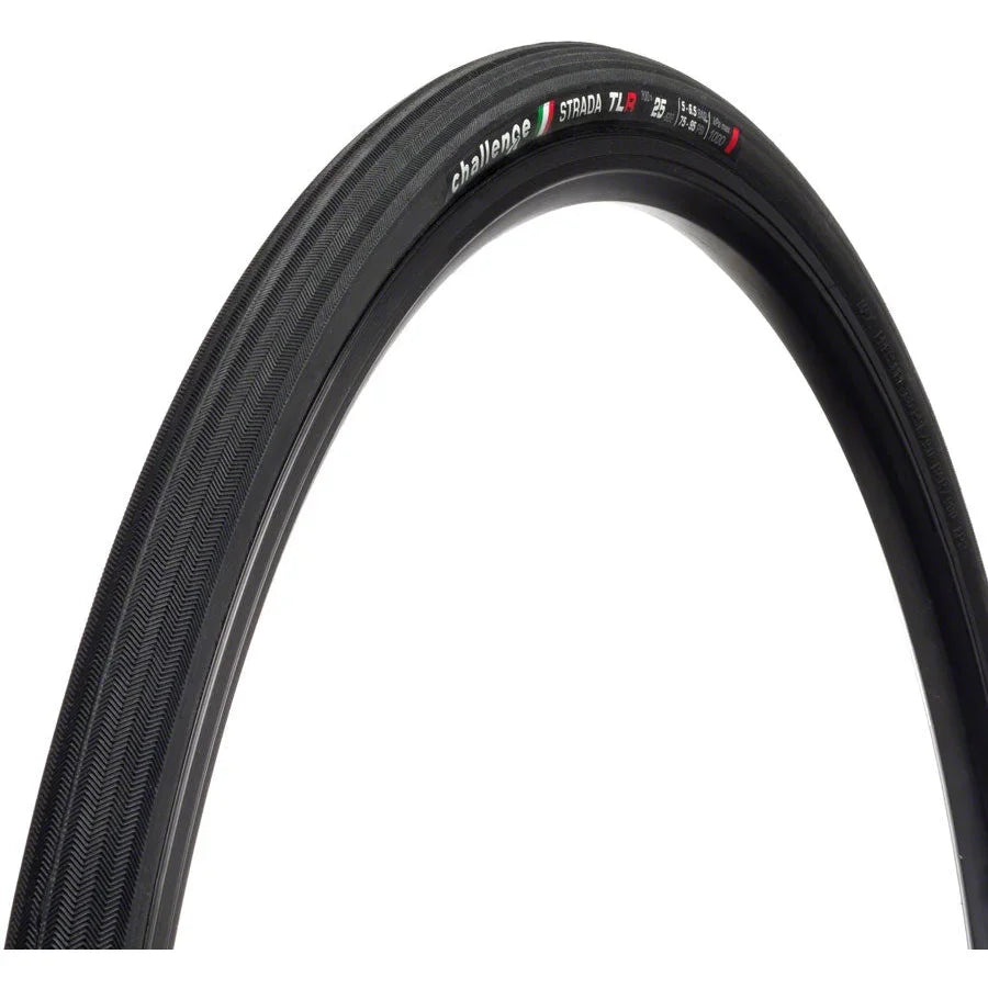 Challenge Strada Race Tire - 700 x 25, Tubeless, Folding, Black