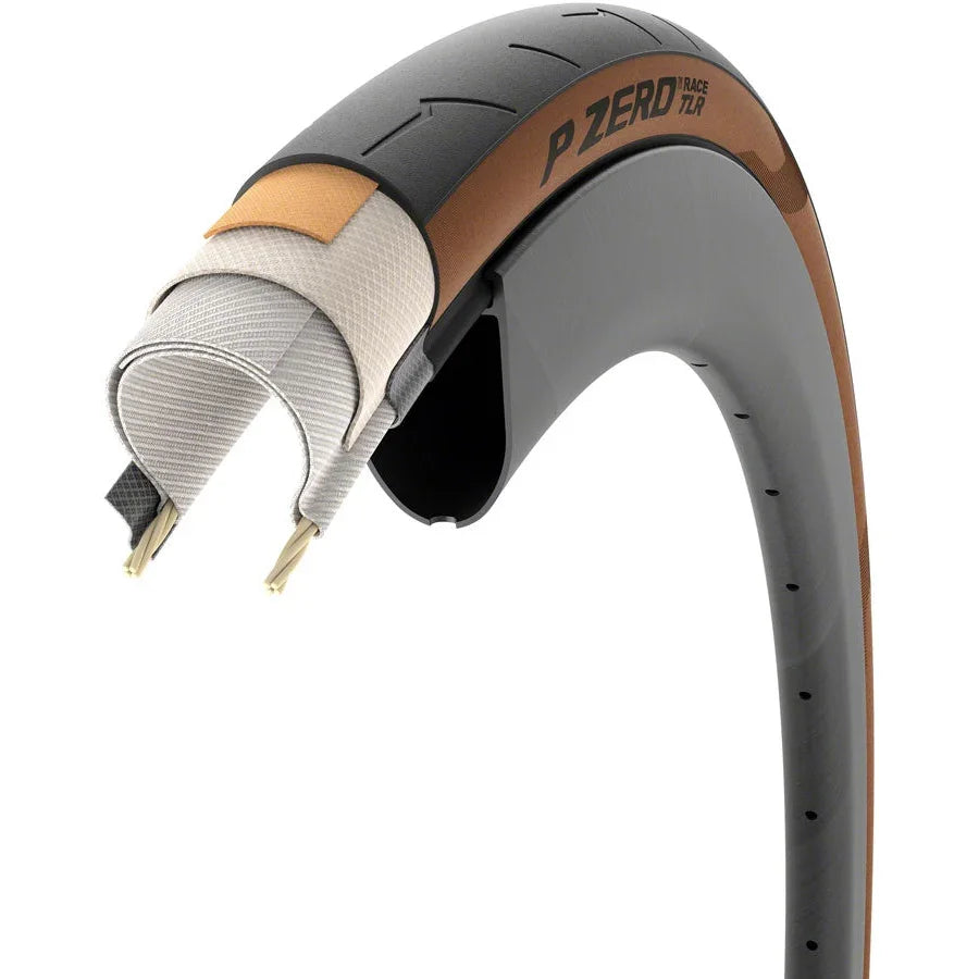 Pirelli P ZERO Race TLR Road Bike Tire - 700 x 26, Tubeless, Folding, Classic Tan - Tires - Bicycle Warehouse