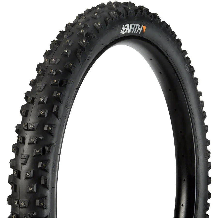 45NRTH Wrathchild Fat Bike, Winter-Studded Tire - 27.5 x 3, Tubeless, Folding, Black, 120tpi, 252 XL Concave Carbide Aluminum Studs - Tires - Bicycle Warehouse