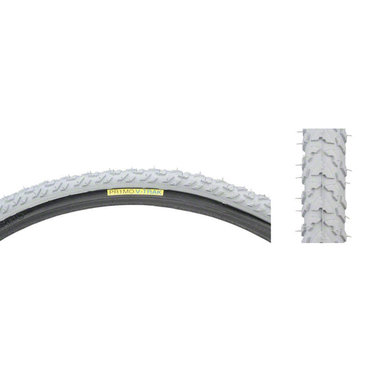 Primo  Wheelchair Tire - 24 x 1 3/8, Clincher, Wire, Gray/Black