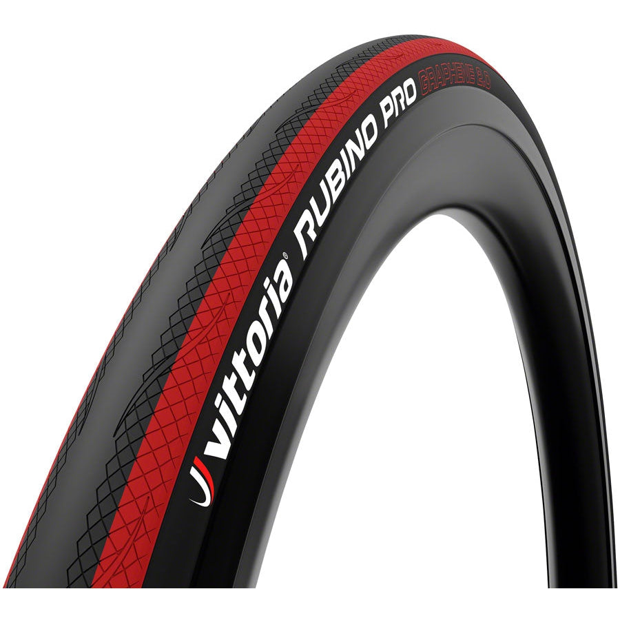 Vittoria Rubino Pro G2.0 Tire - 700 x 25, Clincher, Folding, Black/Red, 150tpi