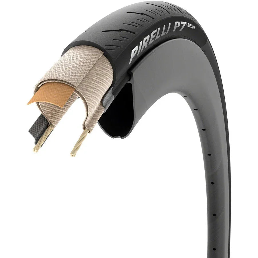 Pirelli P7 Sport Road Bike Tire - 700 x 32, Clincher, Folding, Black - Tires - Bicycle Warehouse