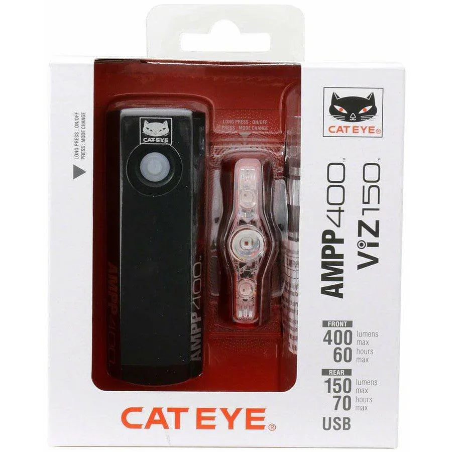CatEye AMPP400/ViZ150 Bike Headlight/Taillight Set