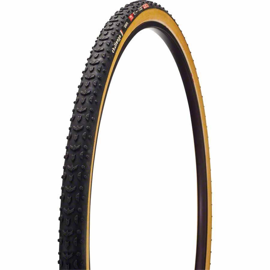 Challenge Grifo Pro Bike Tire: Handmade Clincher, 700x33, 300tpi, Black/Tan