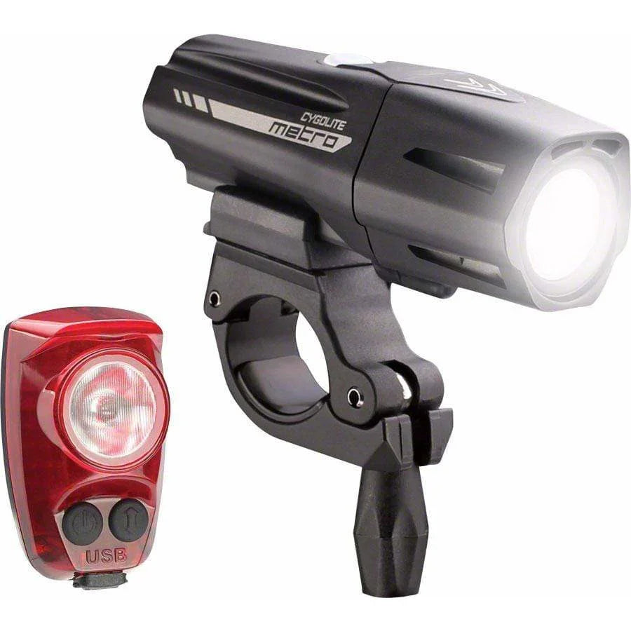 CygoLite Metro Plus 800 Headlight and HotShot Pro 150 Bike Light Set - Lighting - Bicycle Warehouse