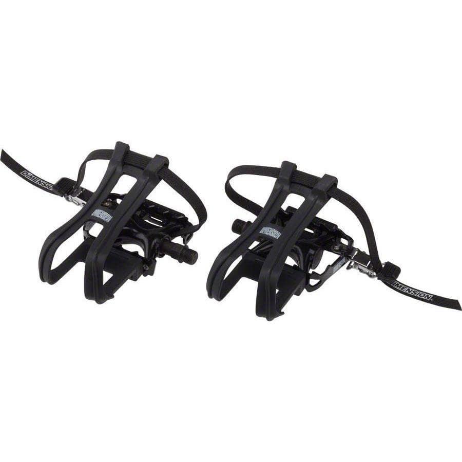 bike pedal toe clips Dimension Compe Combo Pedals/Toe Clip Combo Aluminum