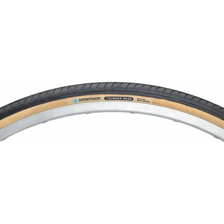 Dimension Thunder Road Tire - 27 x 1-1/4", Clincher, Wire/Tan, 33tpi