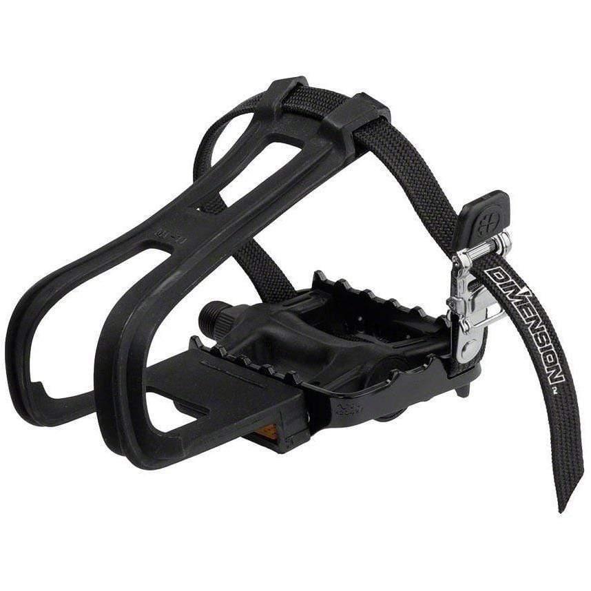 Dimension Sport Combo Bike Pedals/Toe Clip Combo