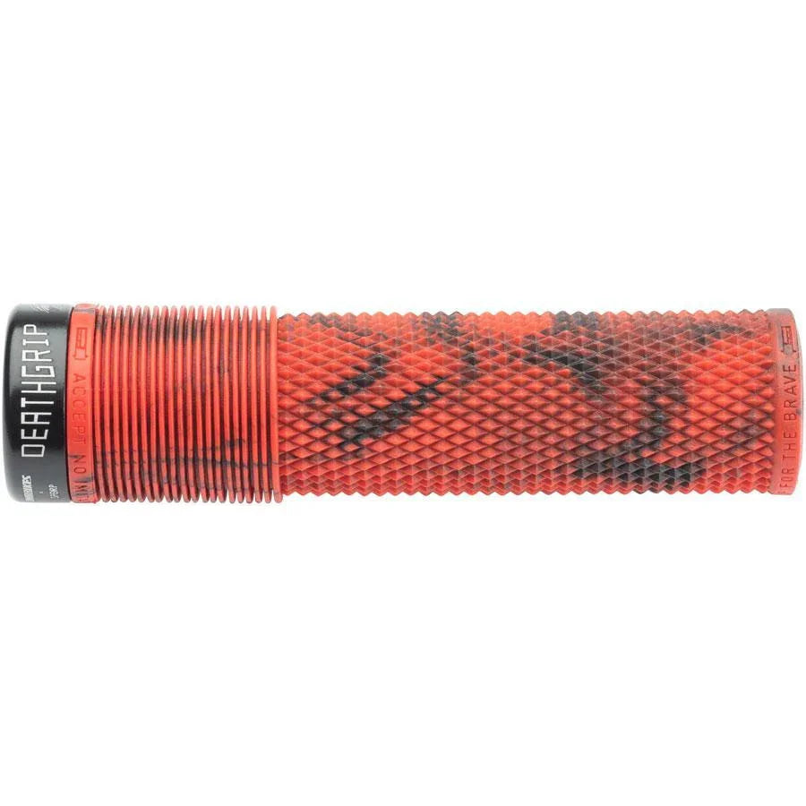 DMR Deathgrip Bike Handlebar Grips - Marble Red, Lock-On, Thick