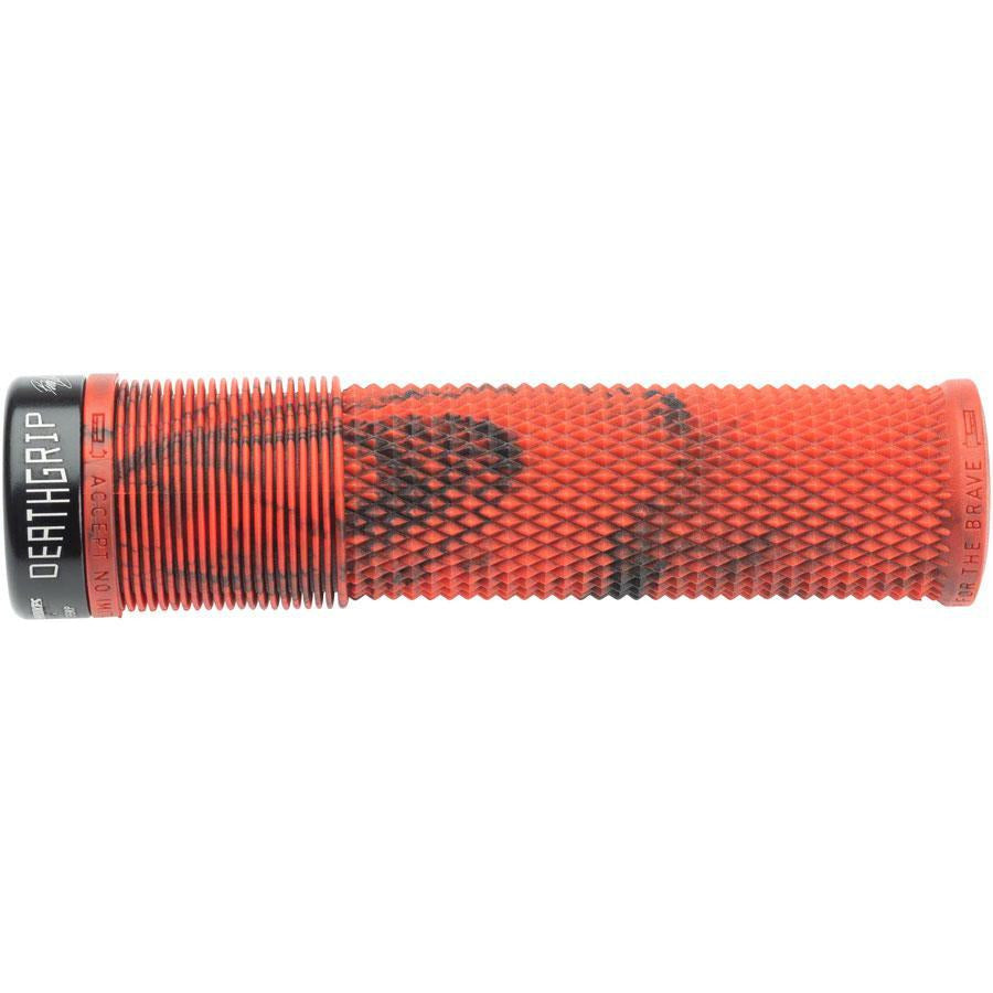 DMR Deathgrip Bike Handlebar Grips - Marble Red, Lock-On, Thin