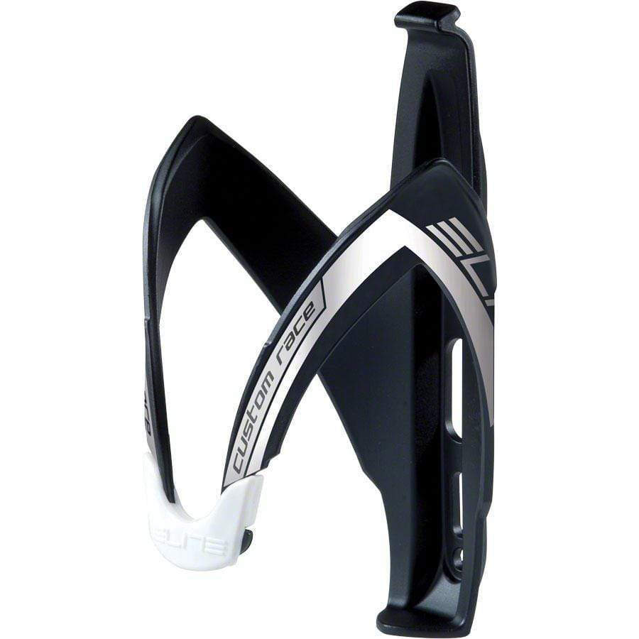 Elite SRL Elite Custom Race Bike Water Bottle Cage: Matte Black/White/Silver