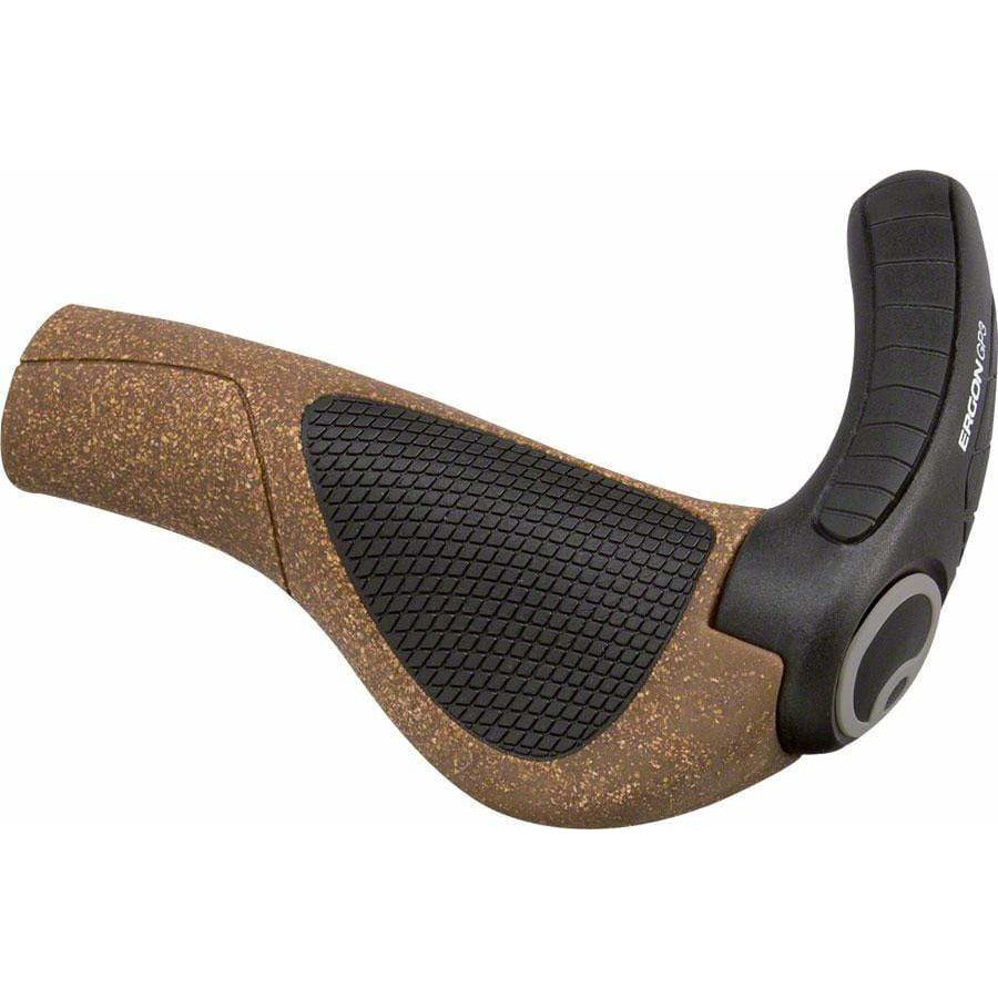 Ergon GP3 BioKork Bike Handlebar Grips - Large, Black/Cork, Lock-On
