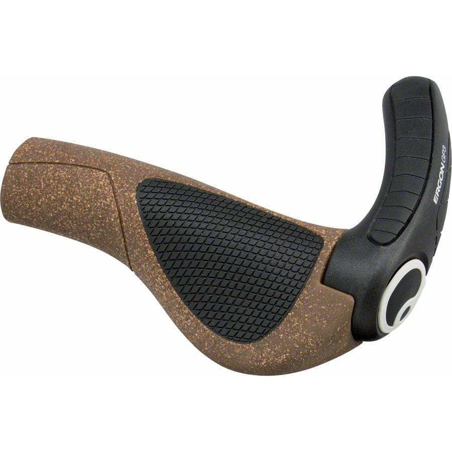 Ergon GP3 BioKork Bike Handlebar Grips - Small, Black/Cork, Lock-On