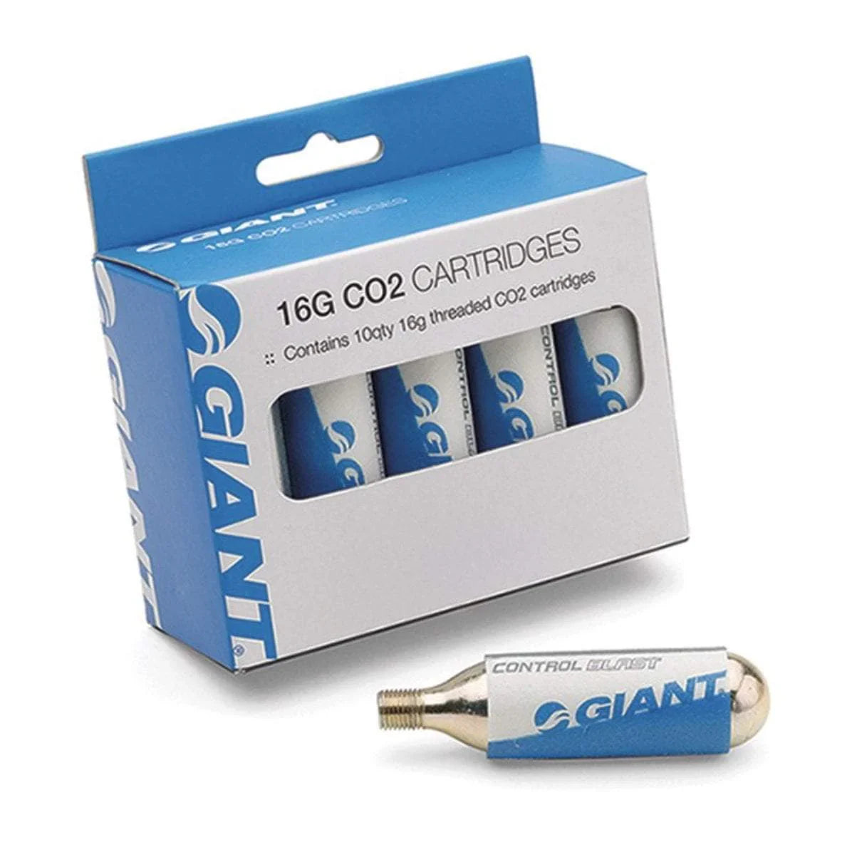 Giant Control Blast Co2 Bike Inflator w/ Threaded Cartridges - 3-Pack, 10-Pack, or 50-Pack