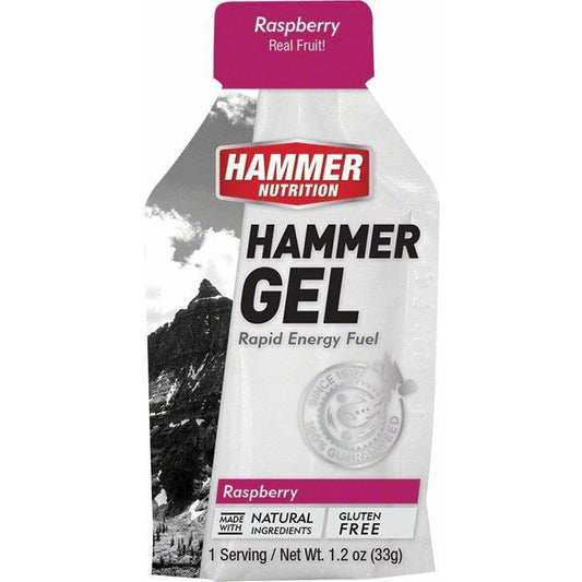 Hammer Nutrition Hammer Gel: Raspberry, 24 Single Serving Packets