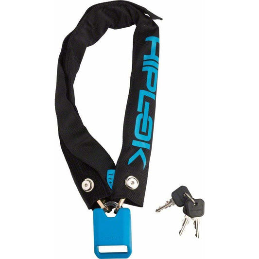 Hiplok Lite Wearable Hardened Steel Bike Chain Lock: 8mm, Black and Cyan
