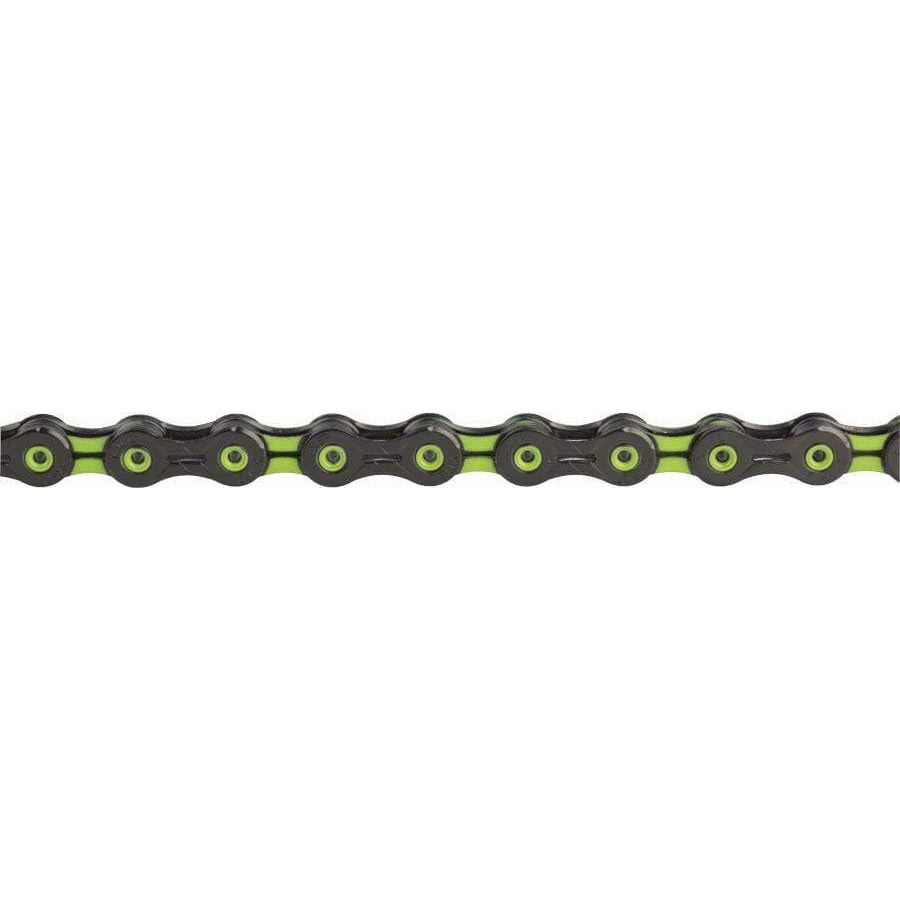 KMC X11SL Super Light Chain - 11-Speed, 116 Links, Black/Green - Chains - Bicycle Warehouse