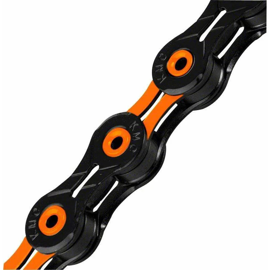 KMC X11SL Super Light 11-Speed Bike Chain, 116 Links, Black/Orange - Chains - Bicycle Warehouse